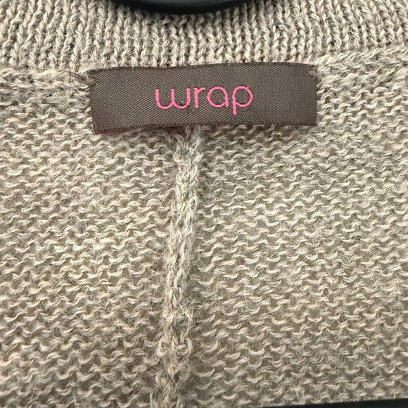 Wrap London Marled Brown 100% Alpaca Rib Trim Cardigan Sweater Womens Medium - Picture 4 of 8